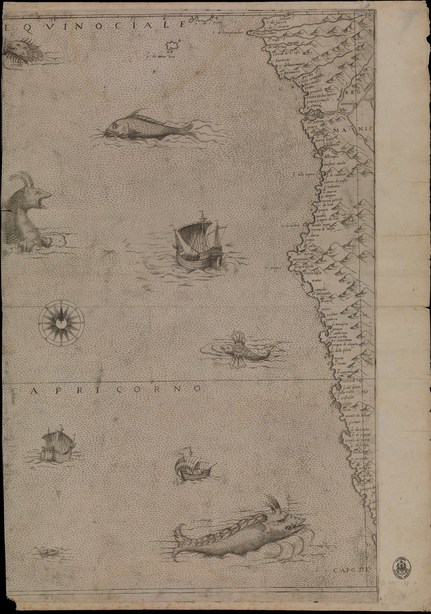 Map of Africa by Giacomo Gastaldi