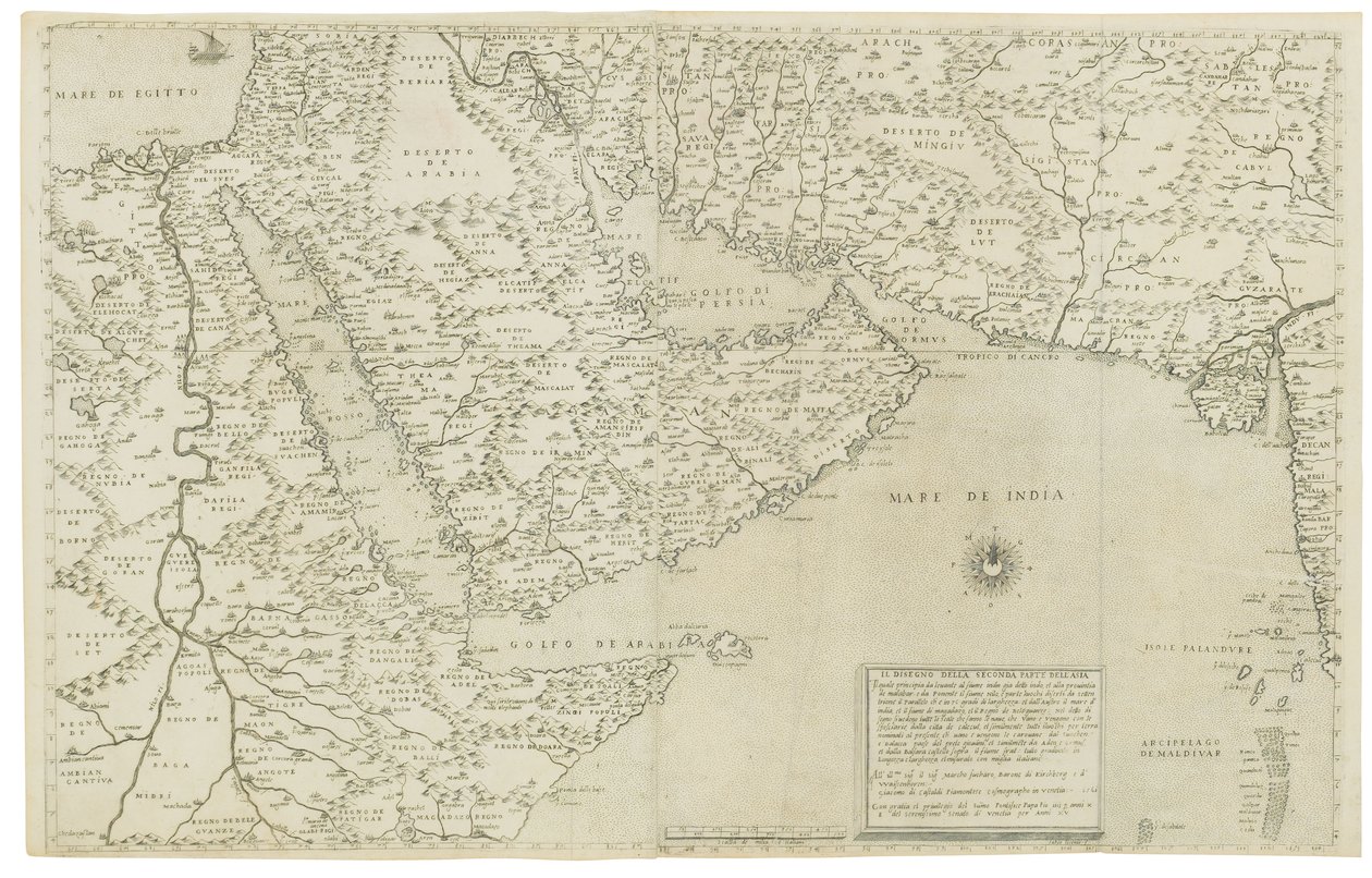 Map of India and Southeastern Asia; Il Disegno Della Terza Parte Dell