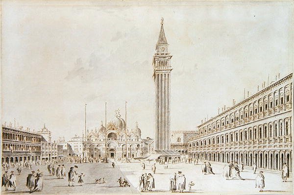 View of the Piazza San Marco looking towards the Basilica and Campanile by Giacomo Guardi