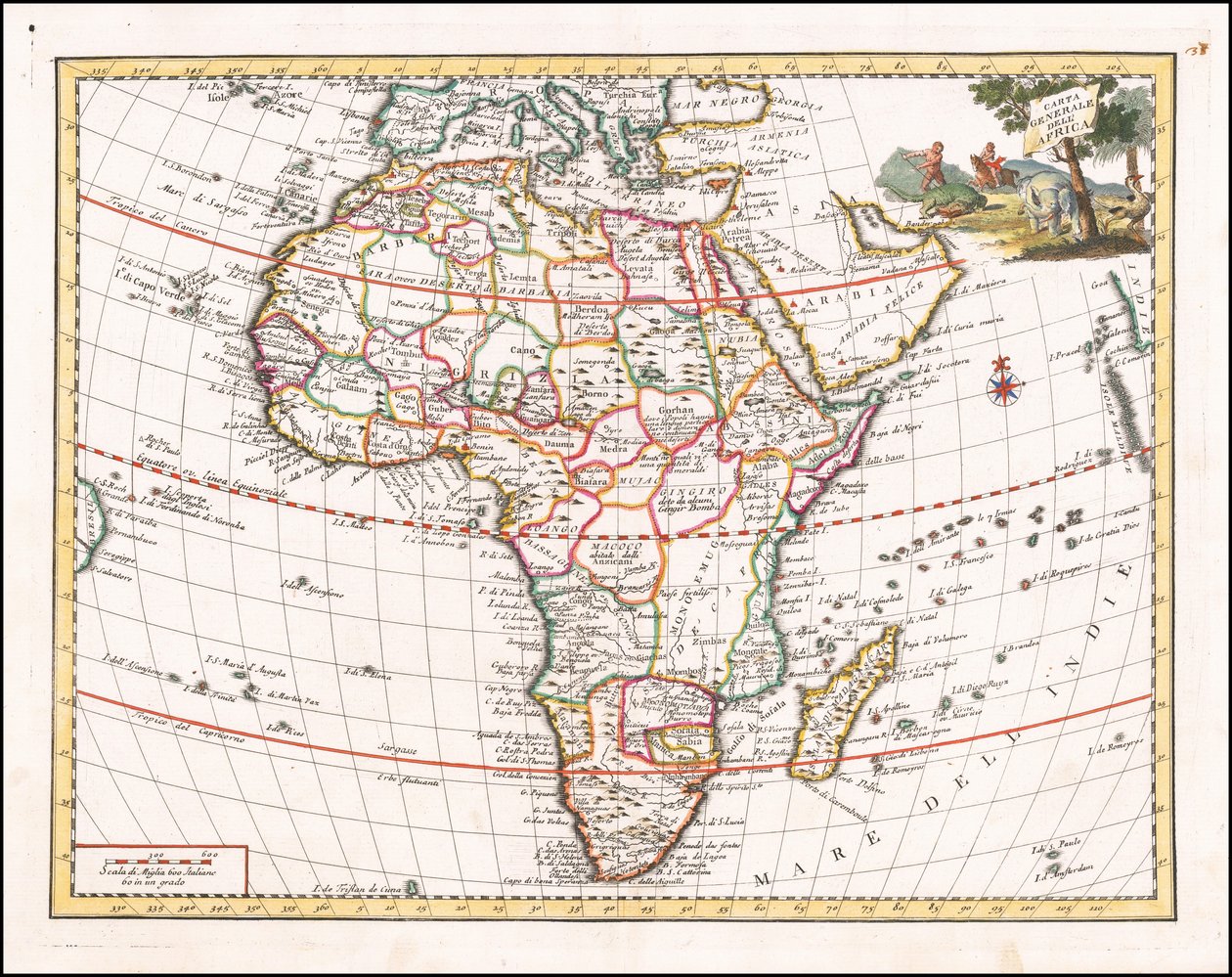 1740 map of Africa by Giambattista Albrizzi by Giambattista Albrizzi
