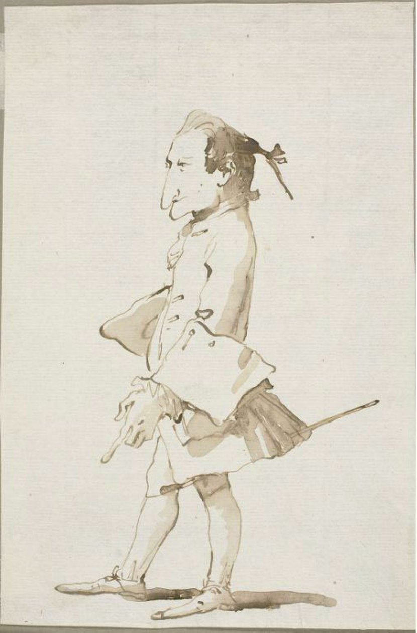 Caricature of a Man, Full-Length, Facing Left by Giambattista Tiepolo