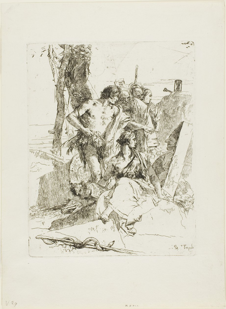 The Discovery of the Tomb of Punchinello, from Scherzi by Giambattista Tiepolo