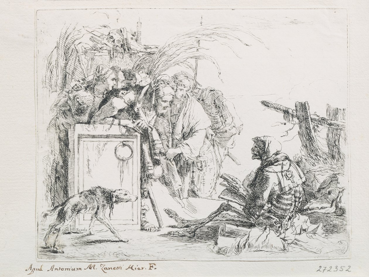 The Visit at the Death (from the Series Capriccios, Mid 18th century) by Giambattista Tiepolo