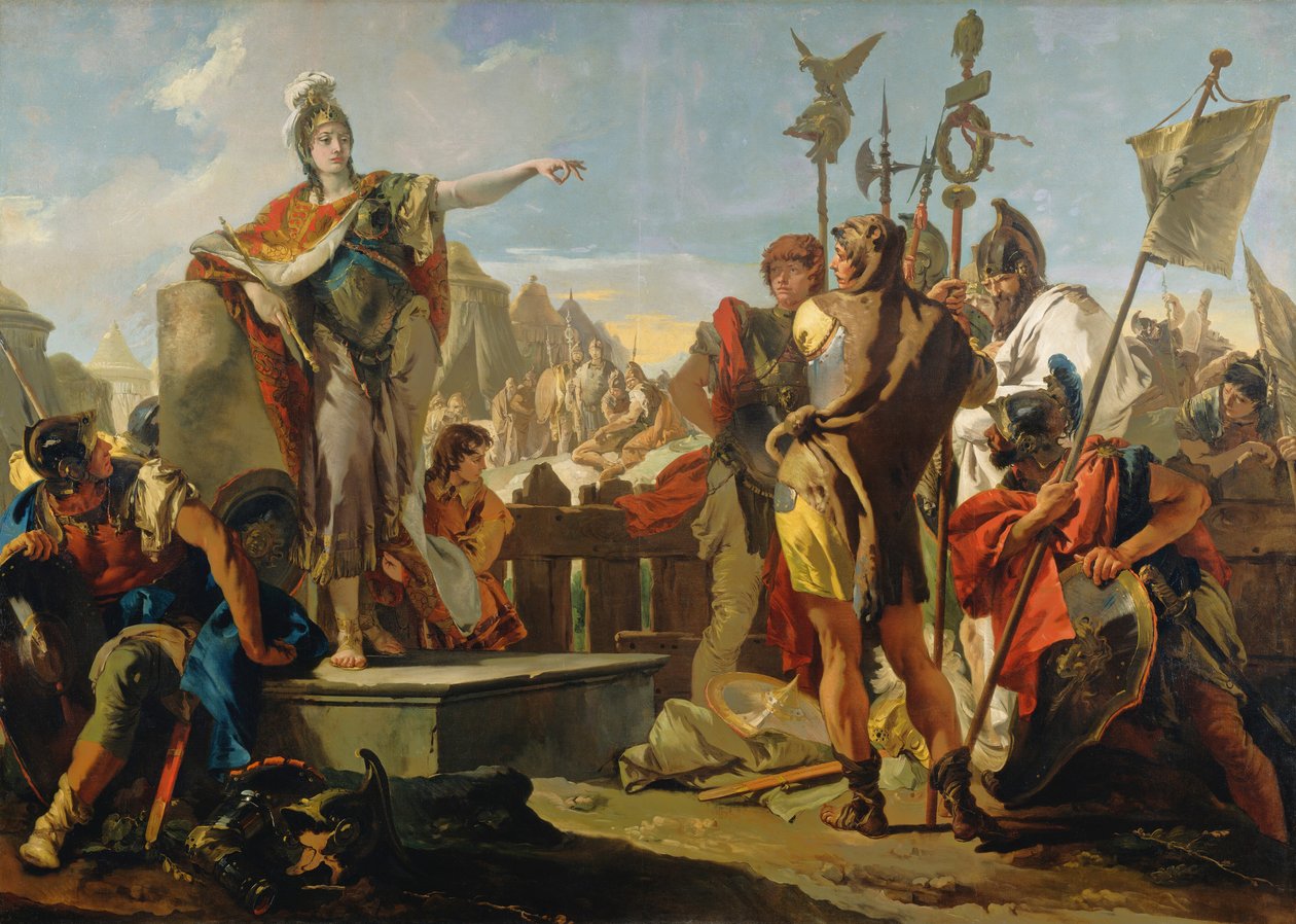Queen Zenobia Addressing Her Soldiers by Giambattista & Tiepolo Giandomenico (1727-1804) Tiepolo