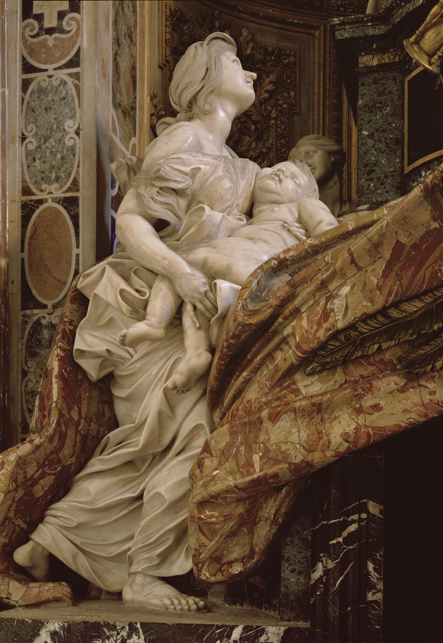 Charity from the monument to Alexander VII in the north transept, 1672-78 by Gian Lorenzo Bernini