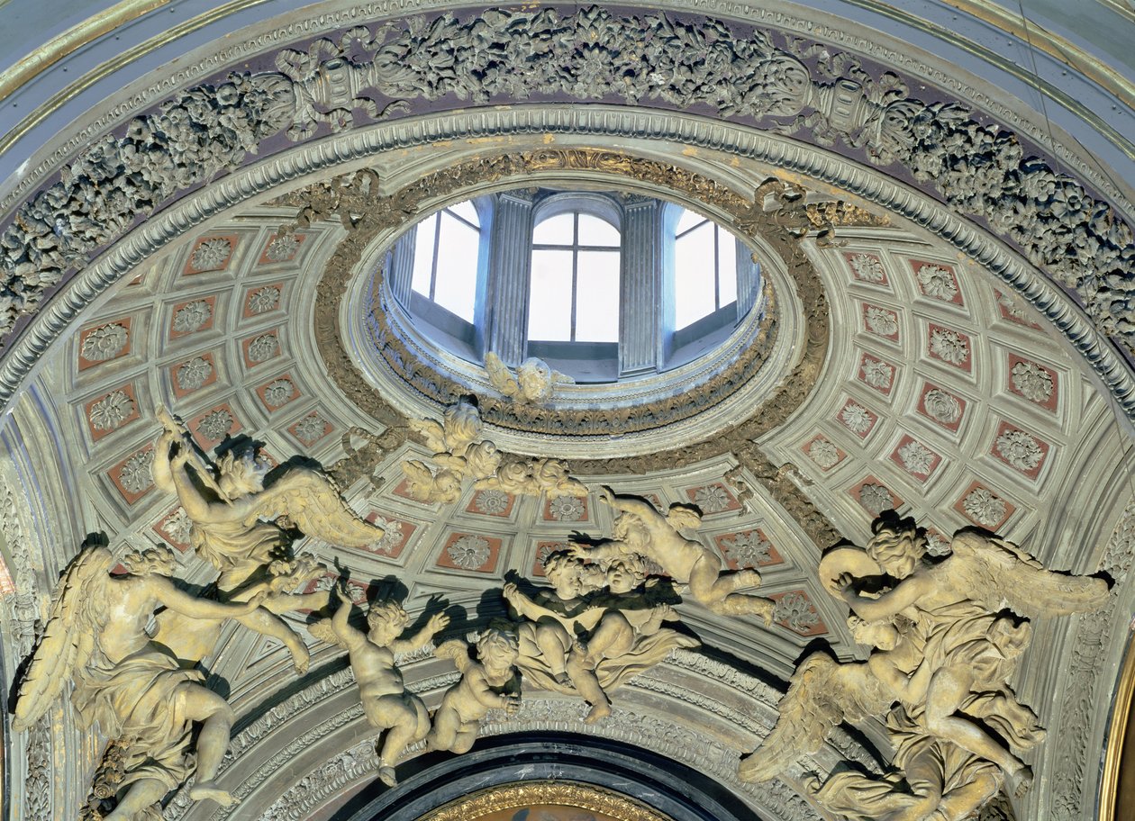 View of the cupola with angel musicians from the Fonseca Chapel by Gian Lorenzo Bernini