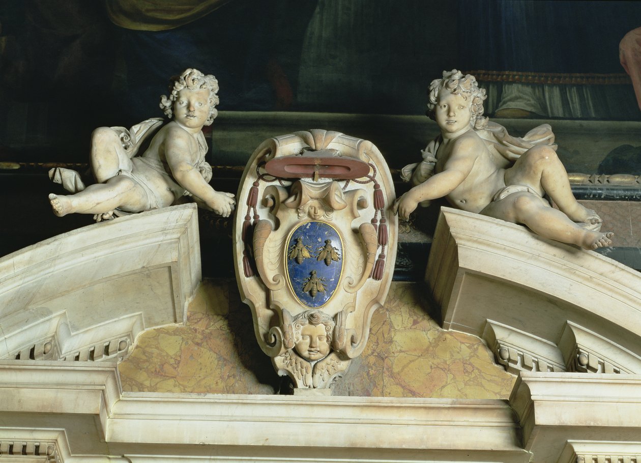 Barberini Chapel, Decorative Pediment (detail) by Gian Lorenzo Bernini