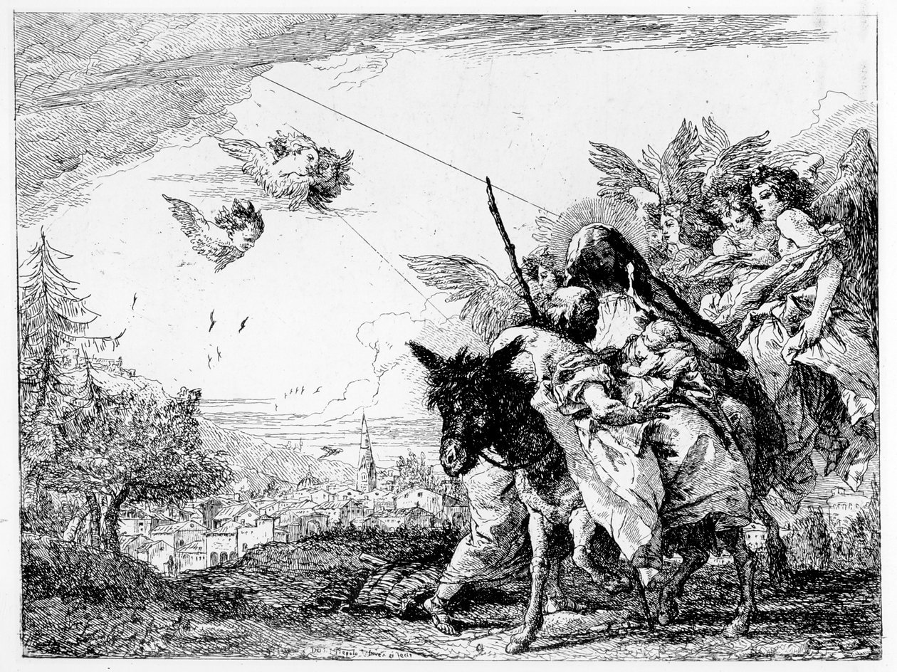 The Flight into Egypt, c.1750 by Giovanni Domenico Tiepolo