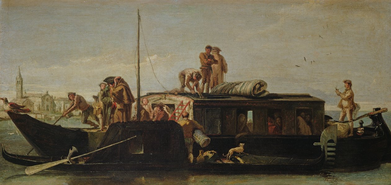 Venetian Post Barge by Giovanni Domenico Tiepolo