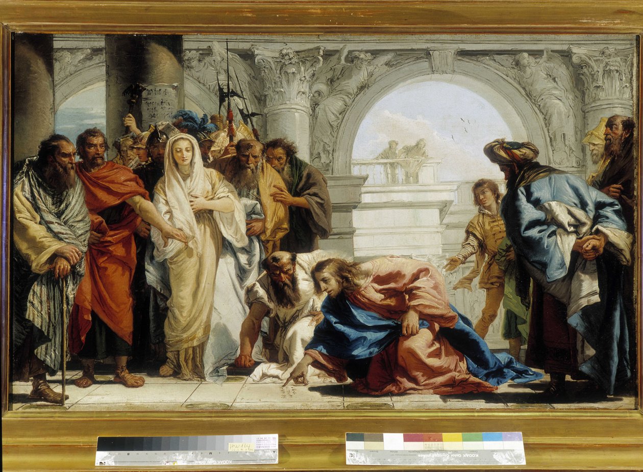 Christ and Adulterous Woman by Giovanni Domenico Tiepolo
