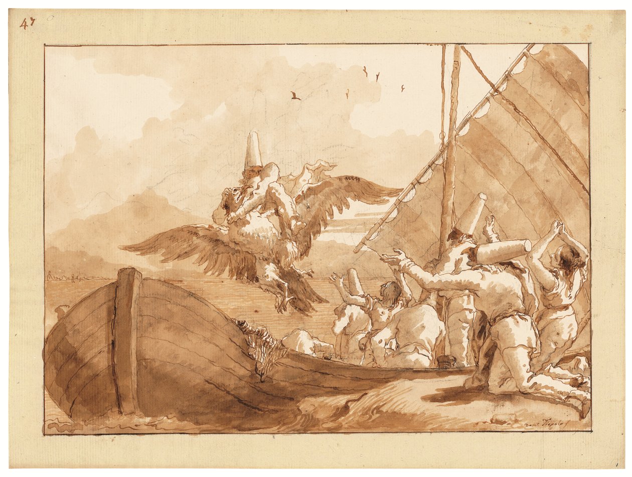 Punchinello Carried Off by an Eagle by Giandomenico (1727 1804) Tiepolo