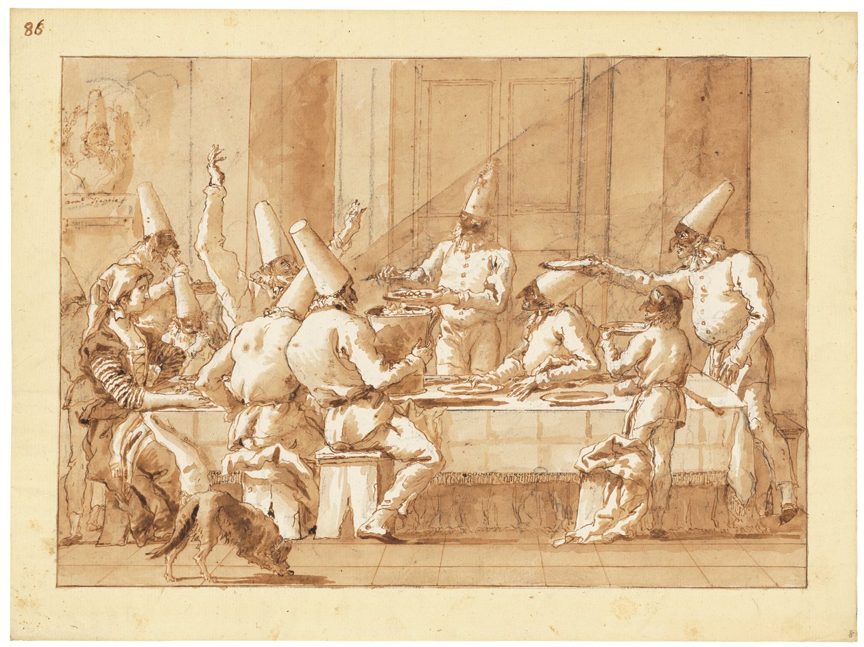Punchinellos Feasting by Giandomenico (1727 1804) Tiepolo