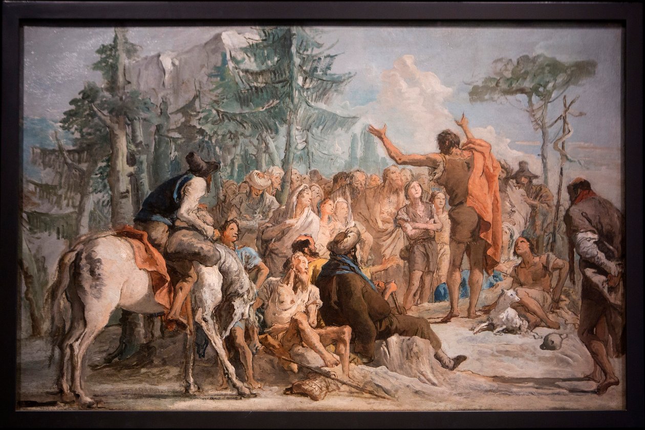 St. John the Baptist Preaches to the Crowd by Giovanni Domenico Tiepolo