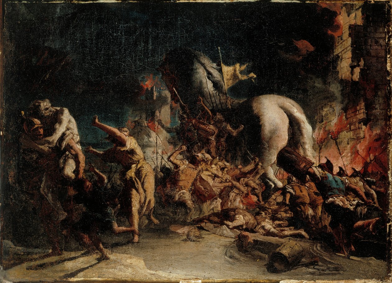 The Siege of Troy, ca 1760 by Giovanni Domenico Tiepolo