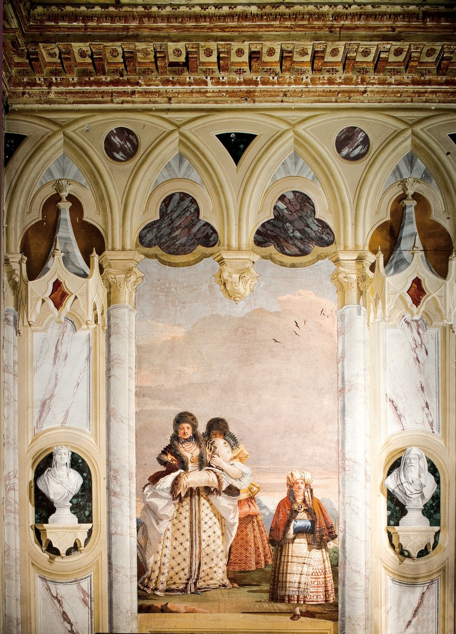 The Winter Walk, from the Room of the Gothic Pavilion, in the Foresteria by Giovanni Domenico Tiepolo