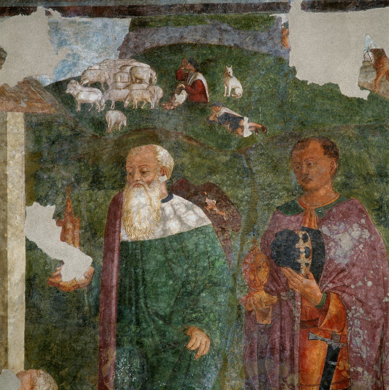 (Detail) Two Kings from the Adoration of the Magi by Gianfrancesco da Tolmezzo
