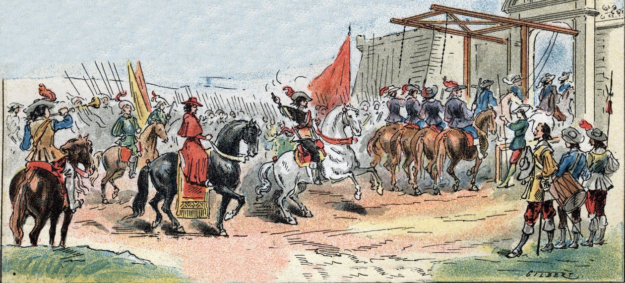 Siege of La Rochelle - History of France: Entrment of King Louis XIII and Cardinal de Richelieu by Gilbert Gilbert