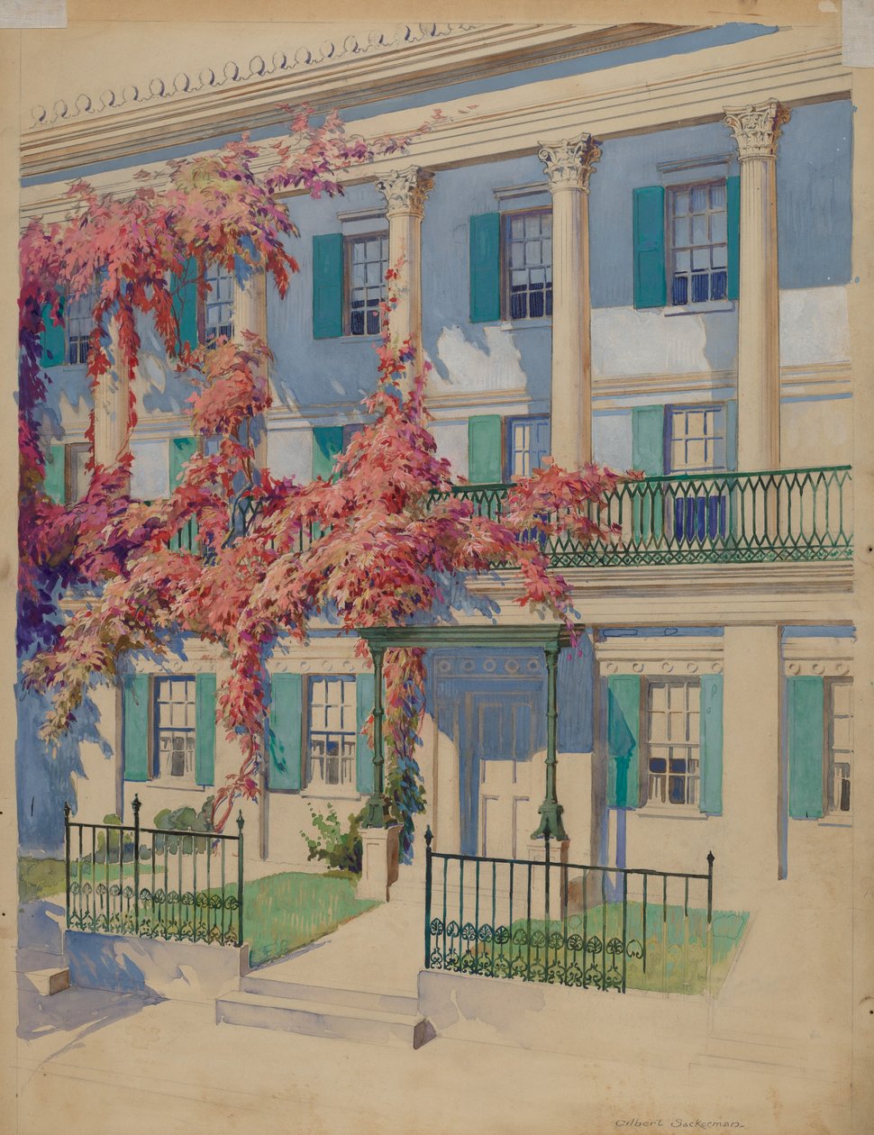 Cast Iron Garden Balcony, 1935-1942 by Gilbert Sackerman