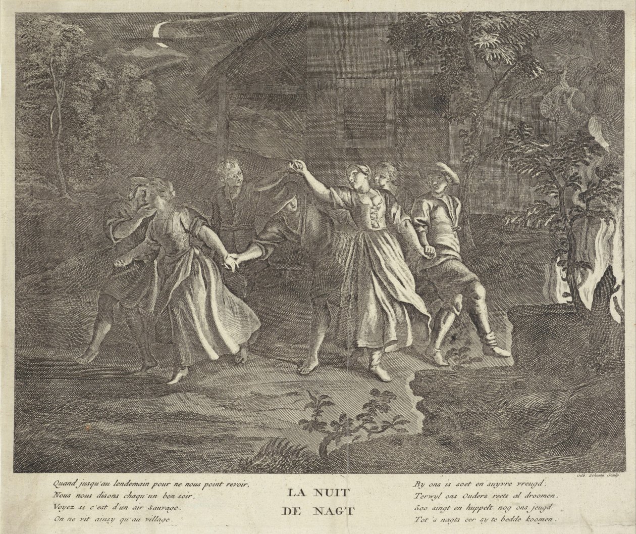 Night: Round Dance of Young Men and Women by Gilbert Schoute