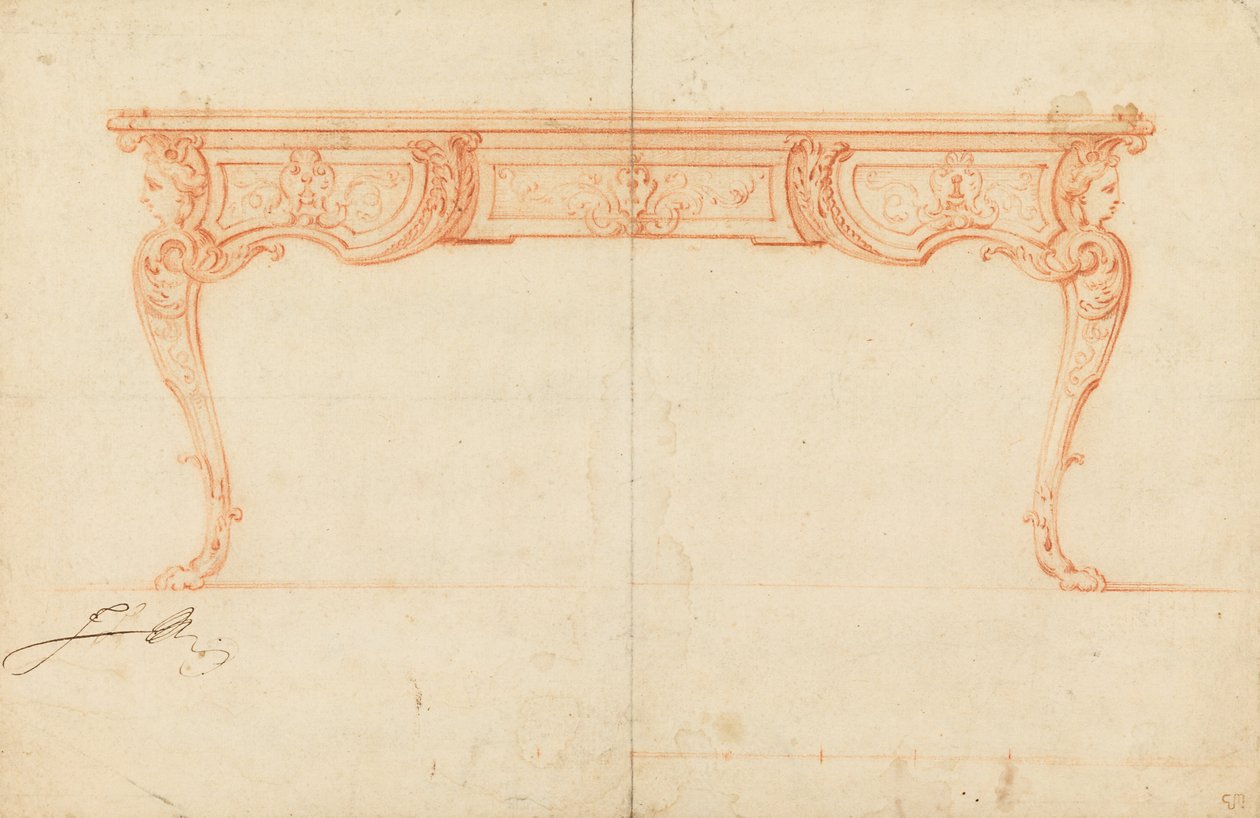 Elevation of a Writing Desk by Gilles Marie Oppenord