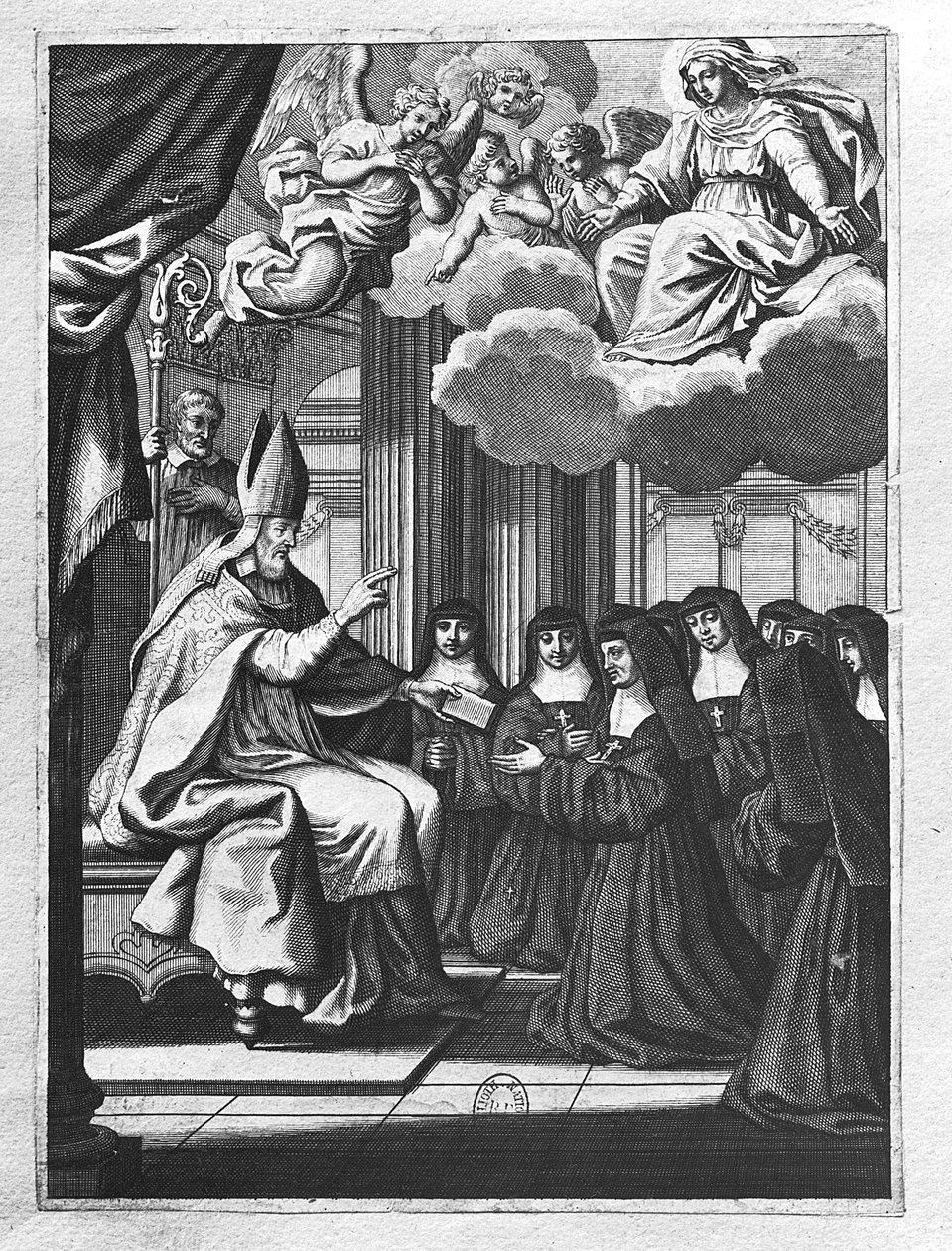 St. Francois de Salles Giving the Rule of the Visitation to St. Jeanne de Chantal by Gilles Rousselet