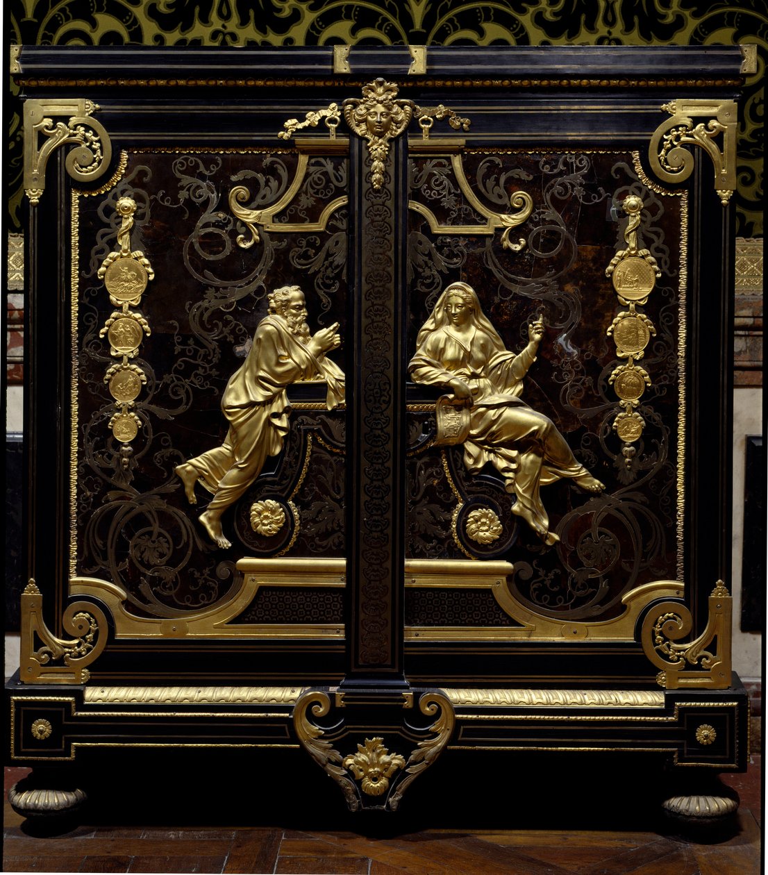 Furniture Regence Style: Cabinet with Coins Realized by Gilles Marie Oppenord by Gilles Marie Oppenord