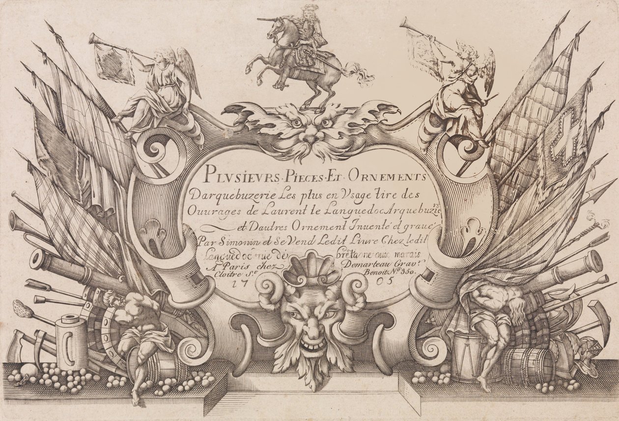 Plusieurs Pièces et Ornements Darquebuzerie 4th extended edition, ca. 1776 by Gilles Antoine Demarteau