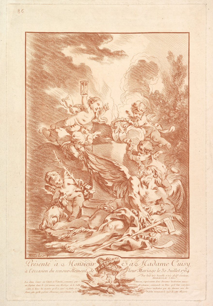 Allegory for the Commemoration of a Marriage, mid-18th century by Gilles Demarteau
