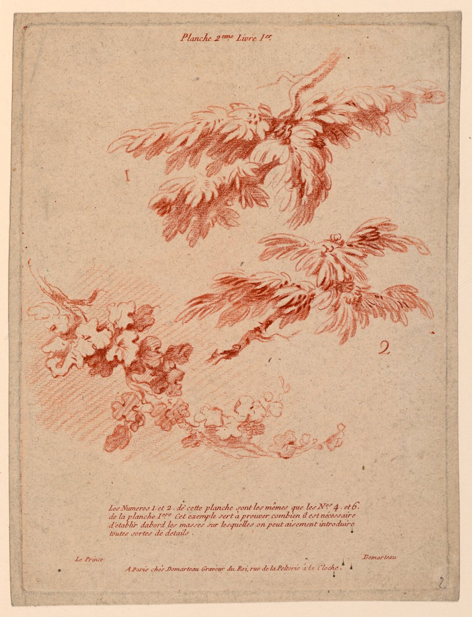 Plate 2 from Livre Ier, Principes du dessin dans le genre du Paysage by Gilles Demarteau