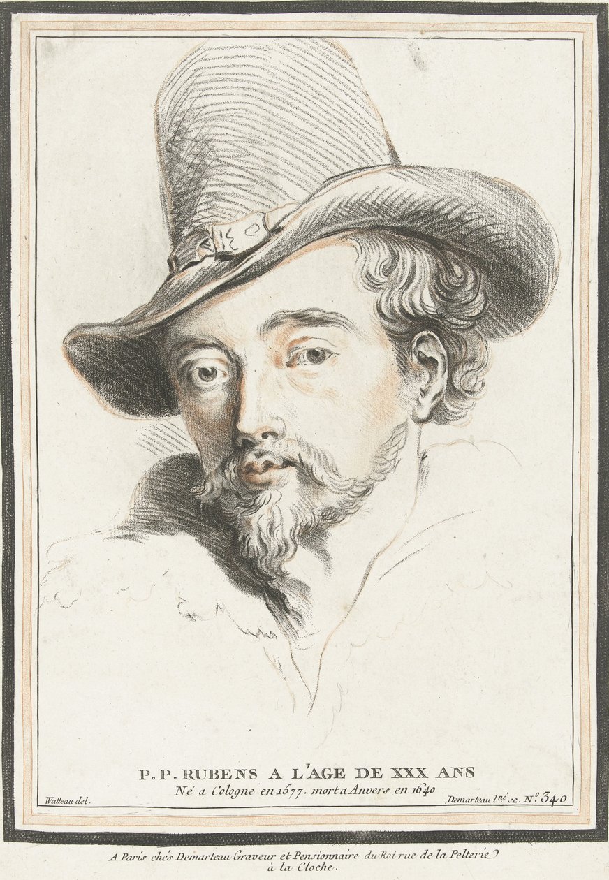 Portrait of Peter Paul Rubens at Age 30 by Gilles Demarteau
