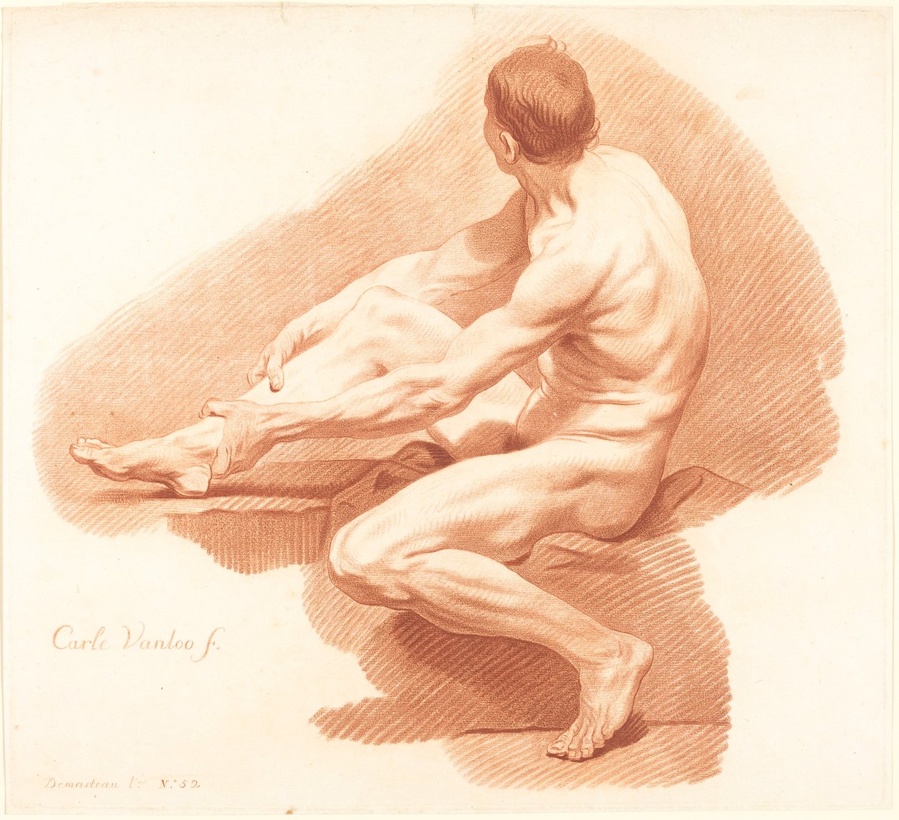 Academy by Gilles Demarteau, the Elder after Carle Van Loo