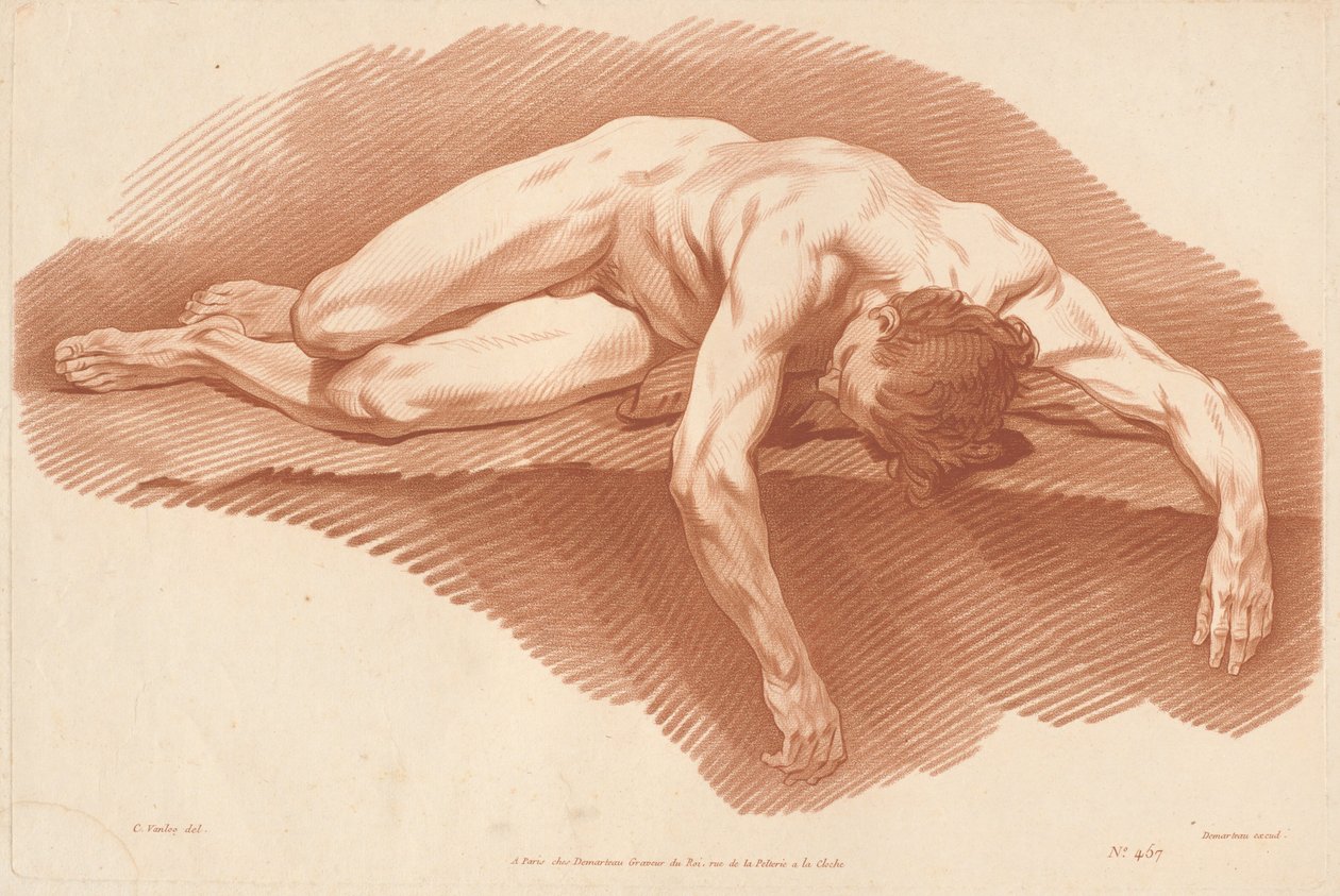 Academy (457) by Gilles Demarteau, the Elder after Carle Van Loo