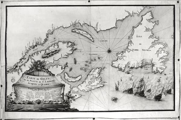Map of St. Lawrence Gulf and River, 1699 by Gilles Gabriel de Saccardi