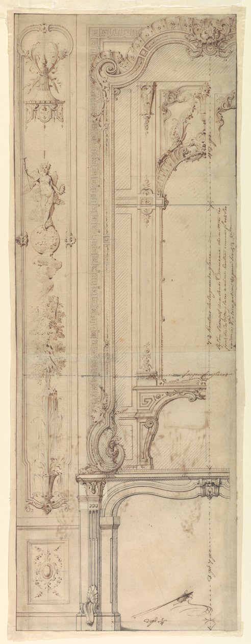 Designs for Chimney Mantels for the Hôtel de Pomponne, Place des Victoires, Paris by Gilles Marie Oppenord