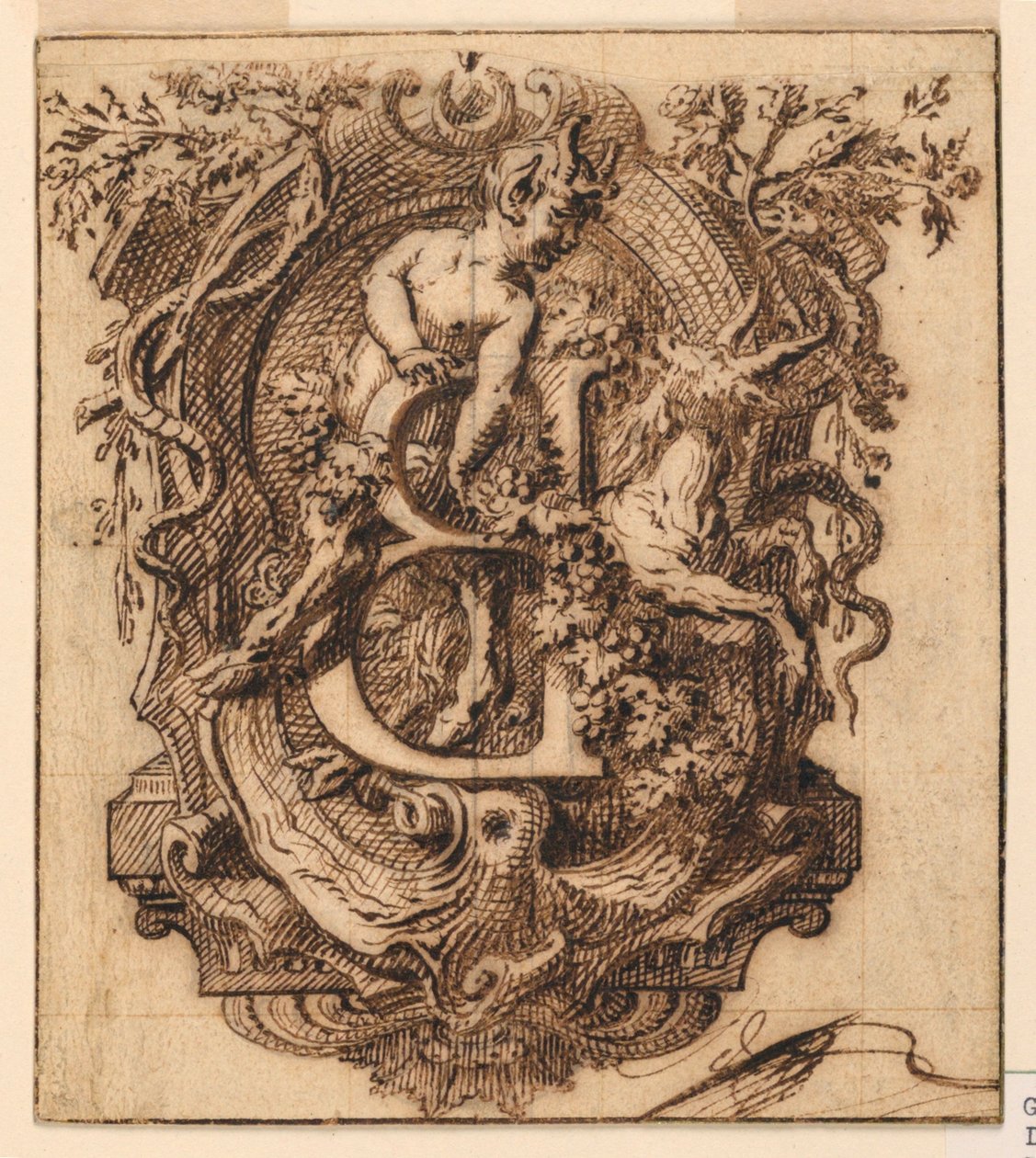 Ornamental Design for the Letter B by Gilles Marie Oppenord