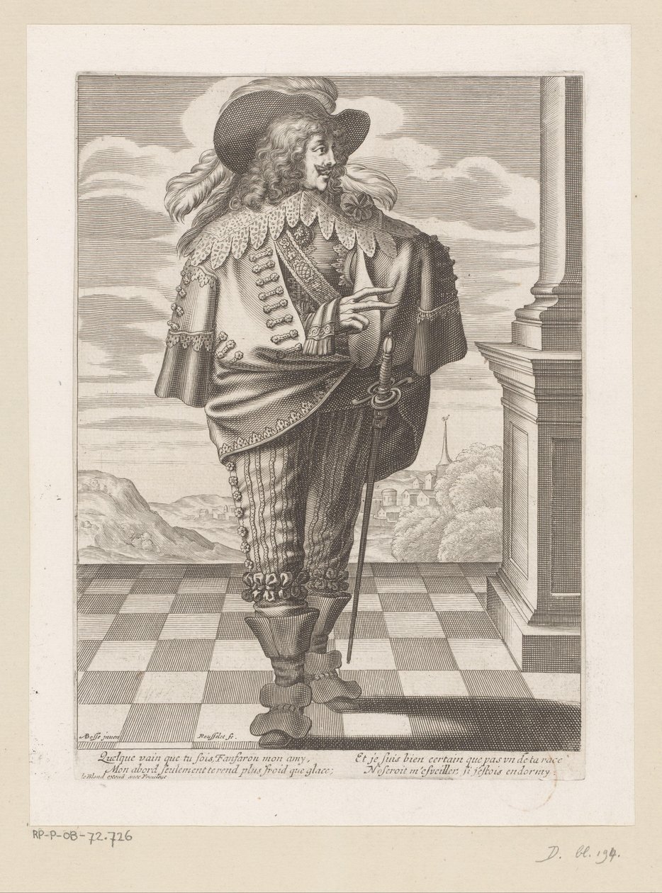 Nobleman Standing on a Terrace, with a Landscape in the Background by Gilles Rousselet