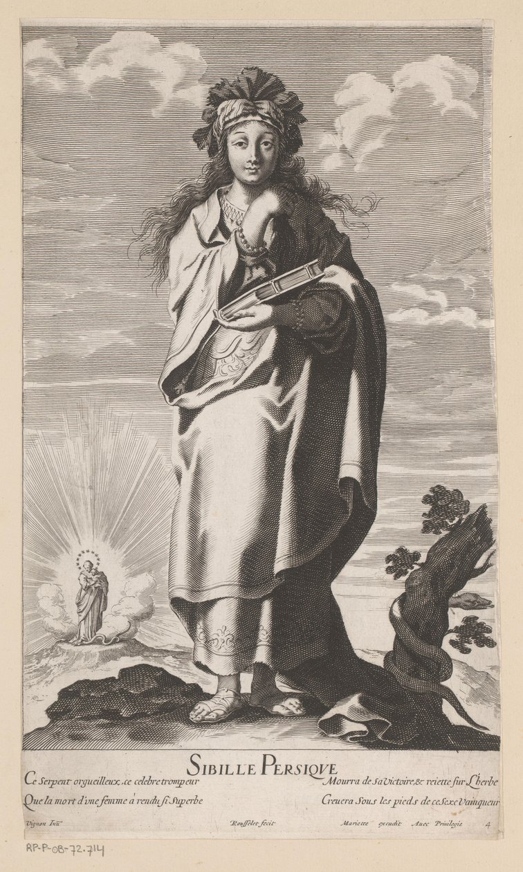 Persian Sibyl, with Mary and Child in the Background by Gilles Rousselet