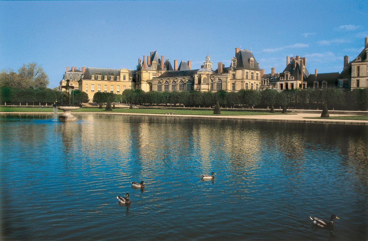 Castle of Fontainebleau in Seine and Marne, France. Architecture by Gilles Le Breton by Gilles and Delorme Philibert Le Breton