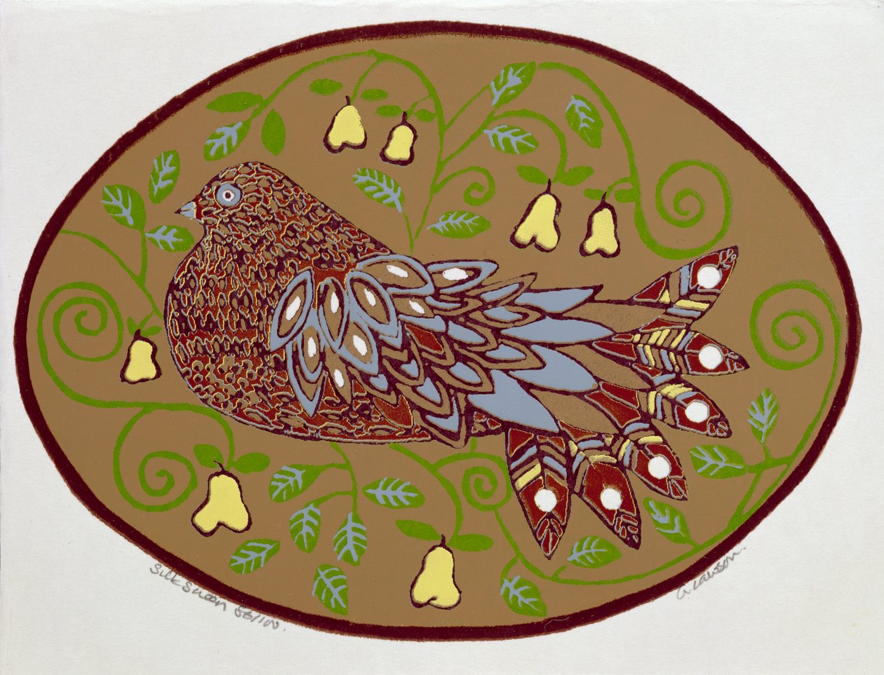 Partridge in a Pear Tree by Gillian Lawson: Fine art print