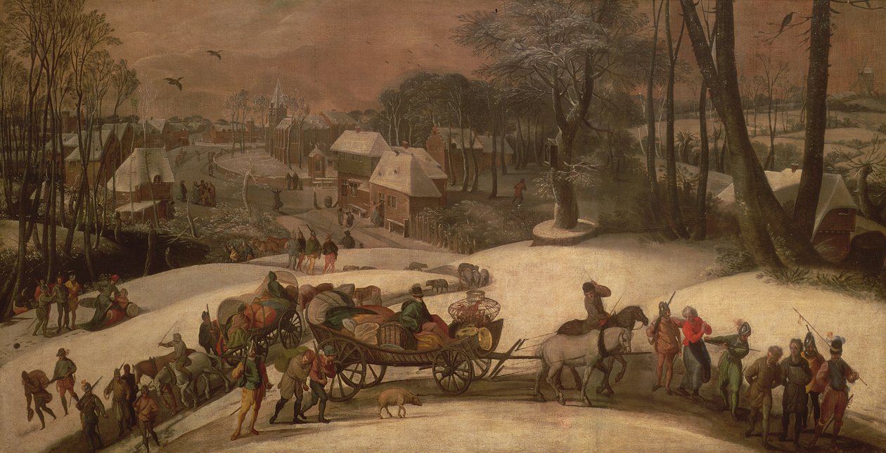 A Military Expedition in Winter, c.1590 by Gillis Mostaert