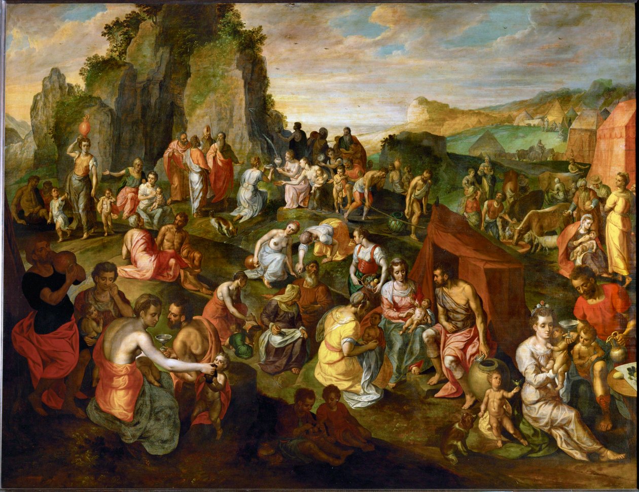 Moses Draws Water from the Rock by Gillis Mostaert