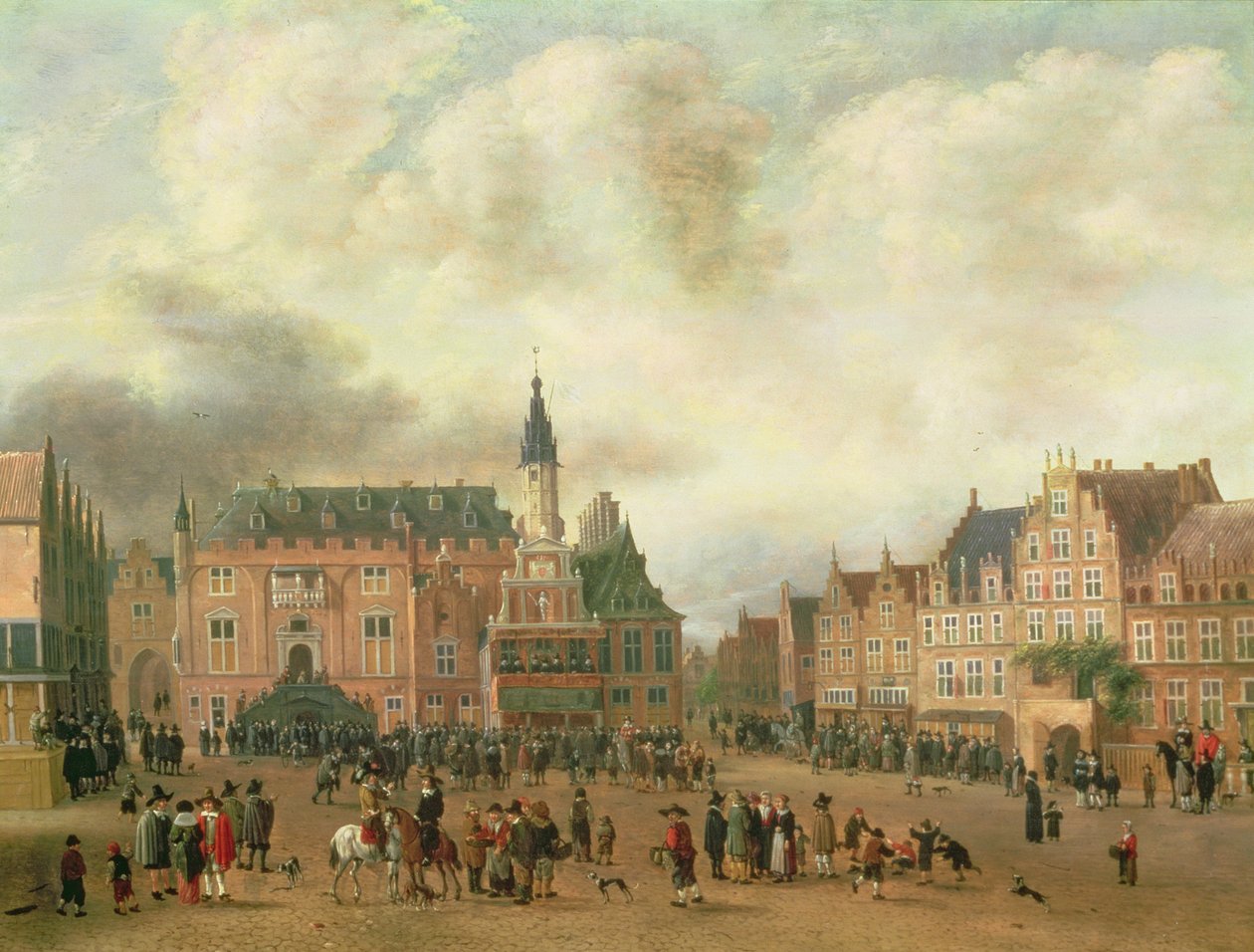 Announcement of the Peace of Breda in the Grote Markt, Haarlem, c.1667 by Gillis Rombouts
