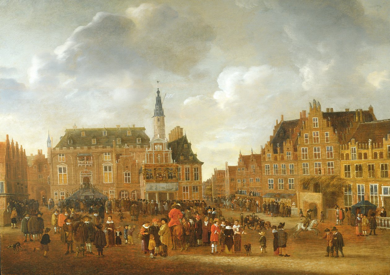 The Announcement of the Peace Treaty of Munster in 1648 from the Balcony of the Town Hall of Haarlem by Gillis Rombouts