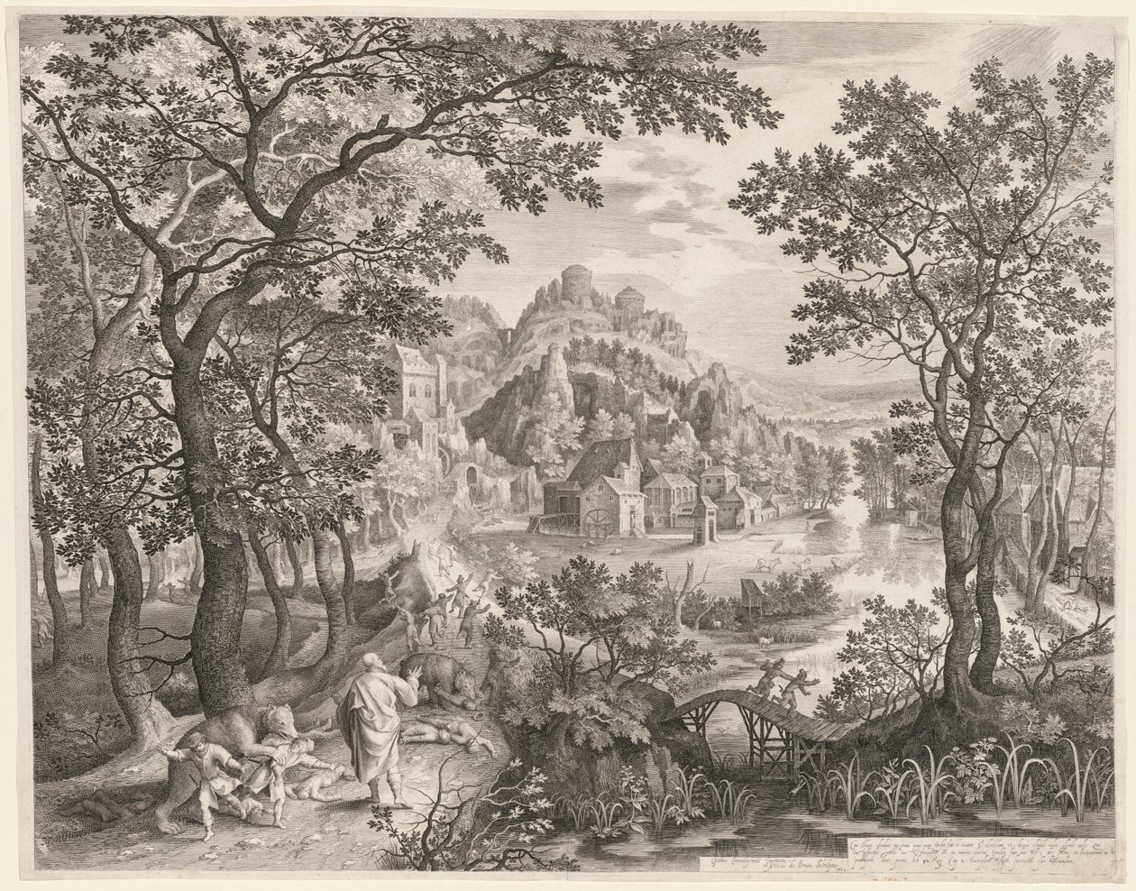 Elisha Cursing the Children of Bethel Who Are Being Devoured by the Bears by Gillis van Coninxloo