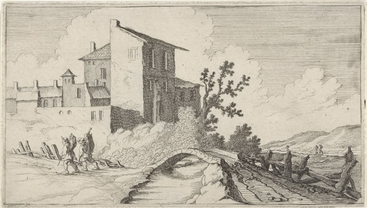 Bridge before Walled Buildings by Gillis van Scheyndel (I)