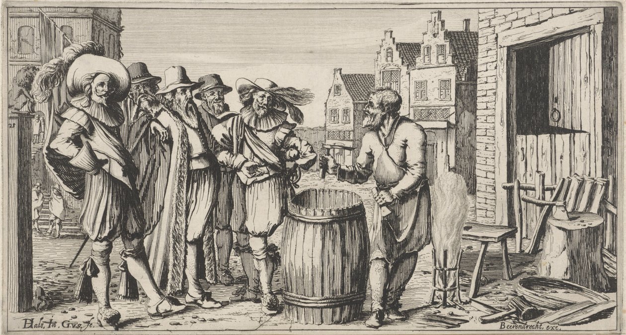 Cooper in Front of His Workshop by Gillis van Scheyndel (I)