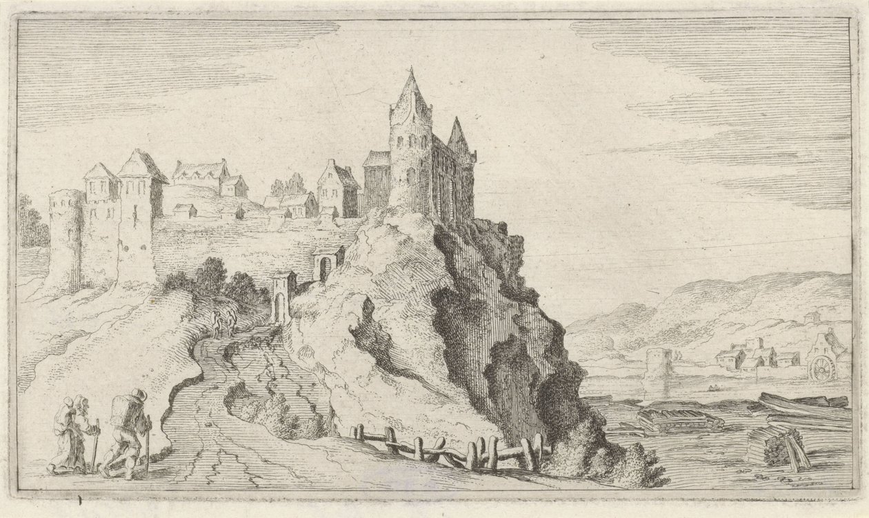 Fortified Town on a Hill by Gillis van Scheyndel (I)
