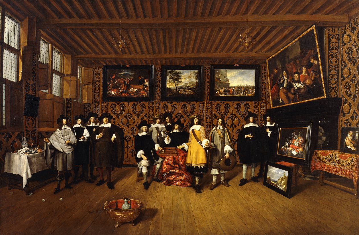 A Group Portrait of Twelve Gentlemen in an Interior by Gillis van Tilborgh