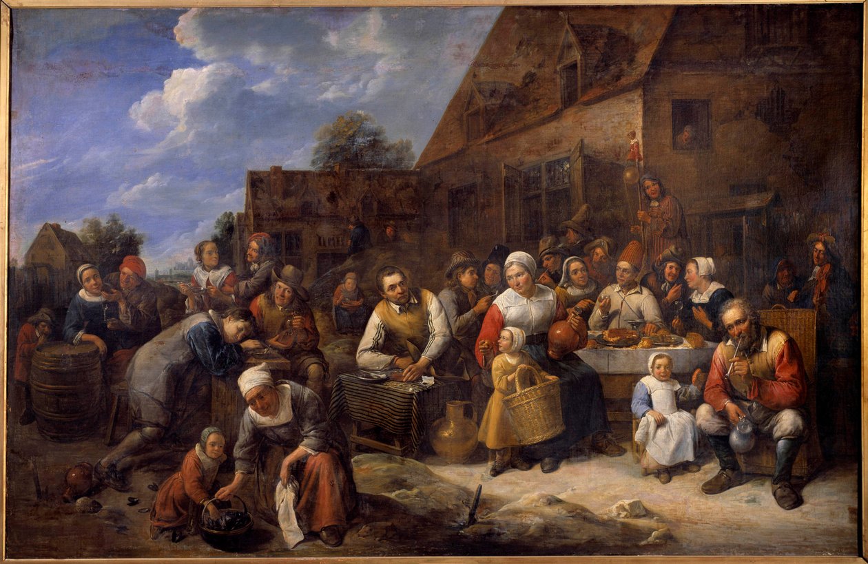 The village banquet by Gillis van Tilborgh
