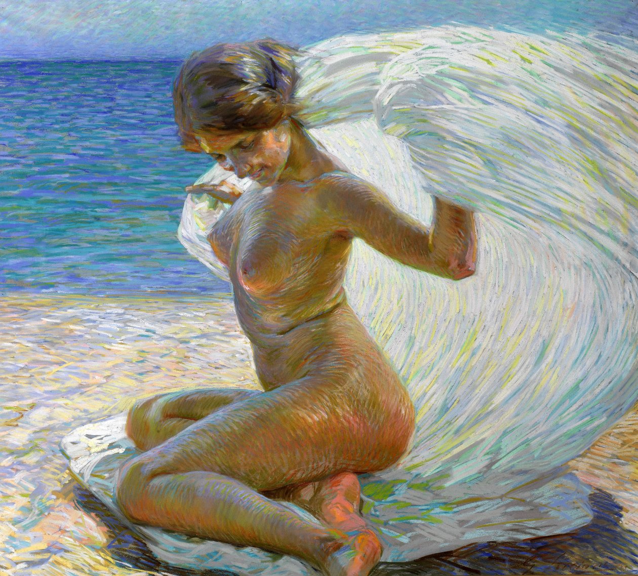 Nude on the Beach by Gino Piccioni